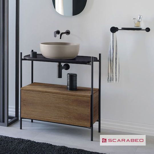 Scarabeo Πάγκος χωρίς Νιπτήρα Μ74xΒ43xΥ77.5cm Ardesia,Rovere