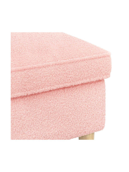 Fabric Upholstered Footstool Pink 55x35x41cm