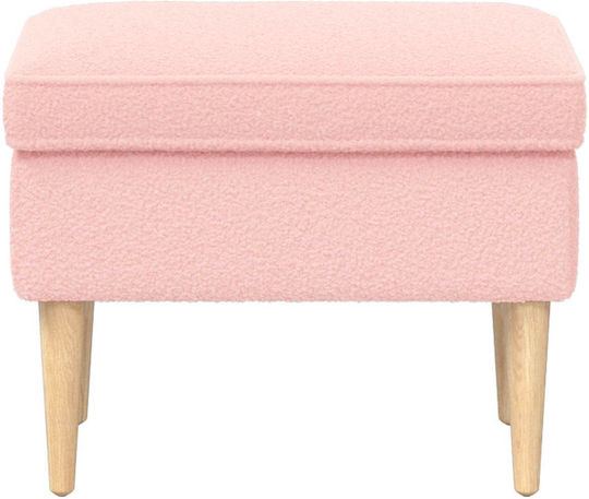 Fabric Upholstered Footstool Pink 55x35x41cm