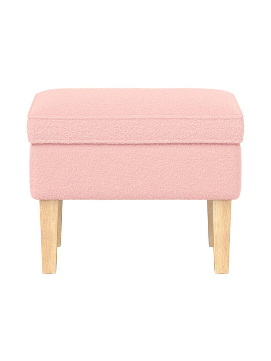 Fabric Upholstered Footstool Pink 55x35x41cm