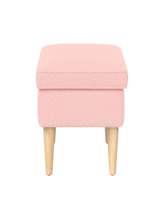 Fabric Upholstered Footstool Pink 55x35x41cm