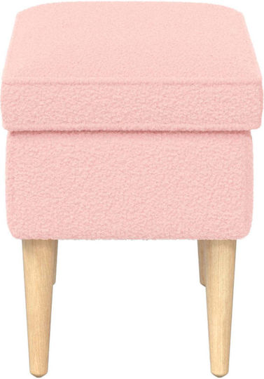 Fabric Upholstered Footstool Pink 55x35x41cm