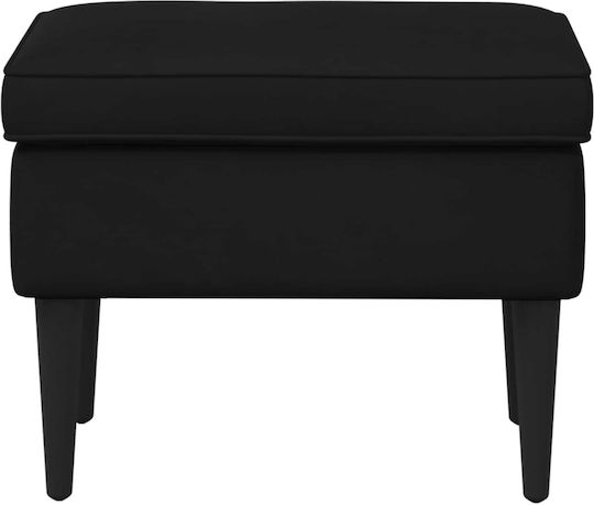 Samt Fußhocker Schwarz 55x35x41cm