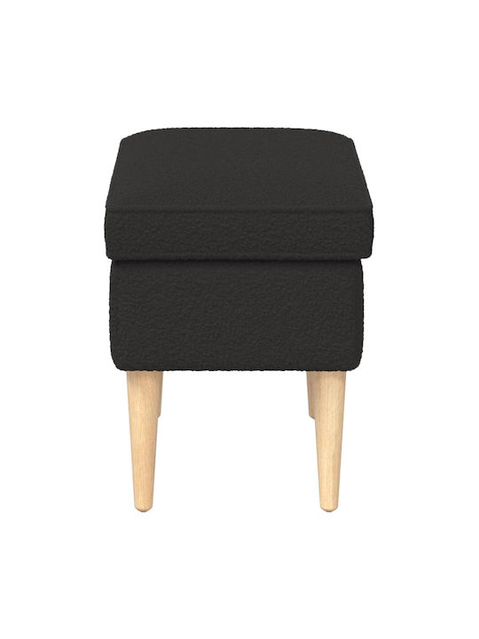 Fabric Upholstered Black Footstool 55x35x41cm
