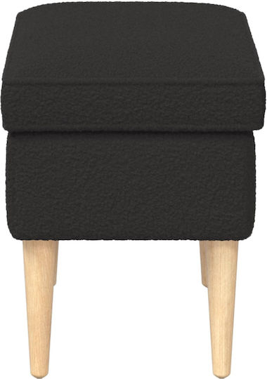 Fabric Upholstered Black Footstool 55x35x41cm