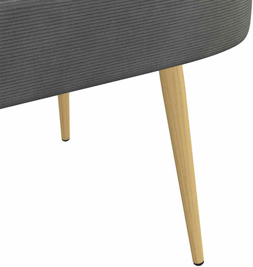 Bankhocker mit Rückenlehne, mit dunkelgrauem Bouclé-Stoff bezogen, 76 x 110 x 60 cm