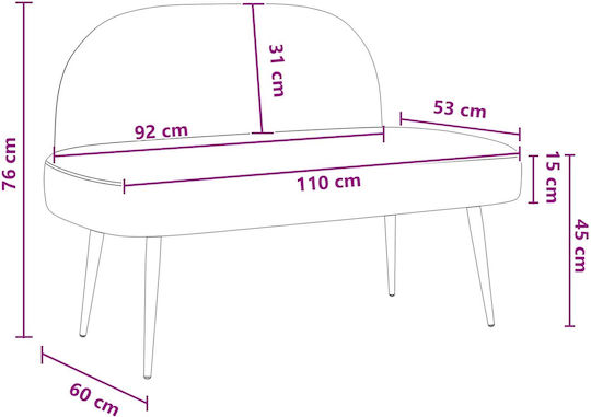 Hocker Für Das Wohnzimmer Mit Leder Bordeaux 76x110x60cm