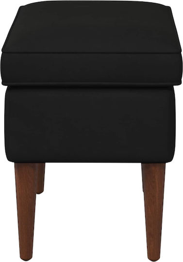 Samt Fußhocker Schwarz 55x35x41cm