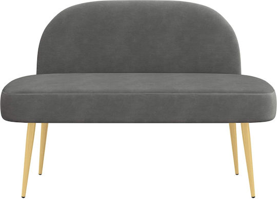 Bankhocker mit Rückenlehne, mit dunkelgrauem Bouclé-Stoff bezogen, 76 x 110 x 60 cm