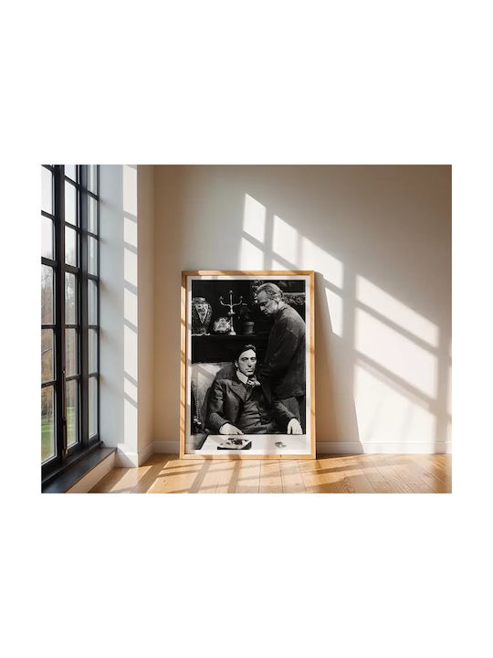 Poster Godfather Mv011 40cm X 50cm Frame Natural Wooden Beige