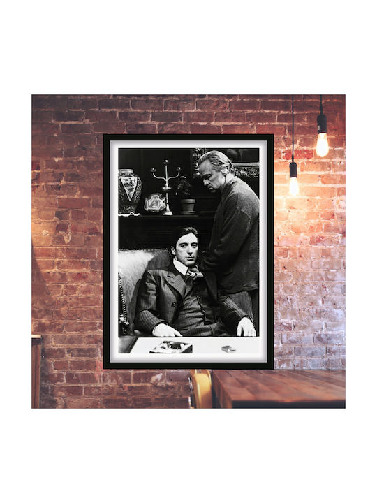 Poster Godfather Mv011 40cm X 50cm Frame Natural Wooden Beige