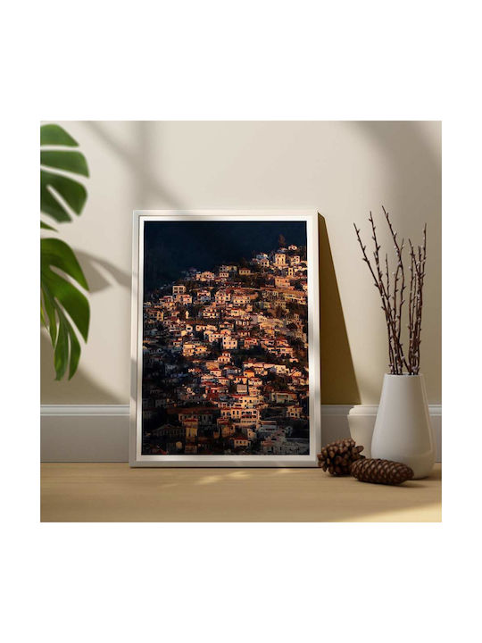 Poster Sunrised Positano Pst25130 40cm X 50cm Κορνίζα Φυσικό Ξύλου Μπεζ