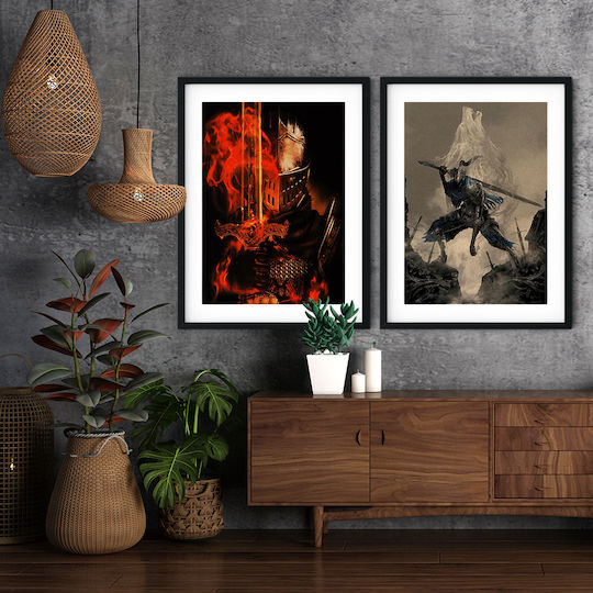 Gaming Poster Dark Souls Iii Gm2365 40cm X 50cm Κορνίζα Φυσικό Ξύλου Μπεζ
