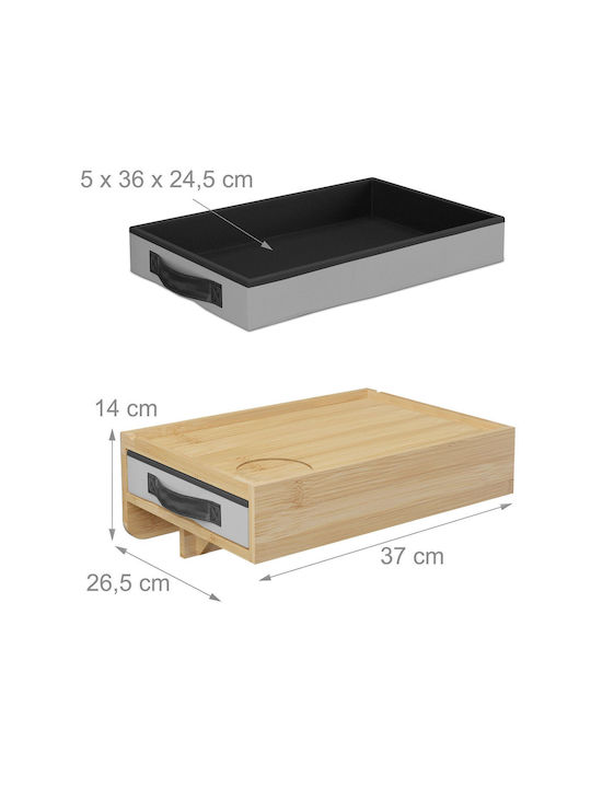 Noptiere Dormitor Din Bambus Multicolore 2 Bucăți 26.5x26.5x37cm