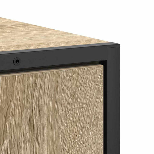vidaXL Badezimmer Waschtisch-Einheiten Ohne Waschbecken Mit Spiegel & Spalte M50xB12xH60cm Eiche