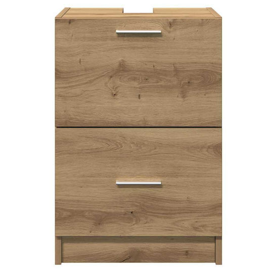 vidaXL Blat cu Lavoar L40xW37xH59cm Walnut