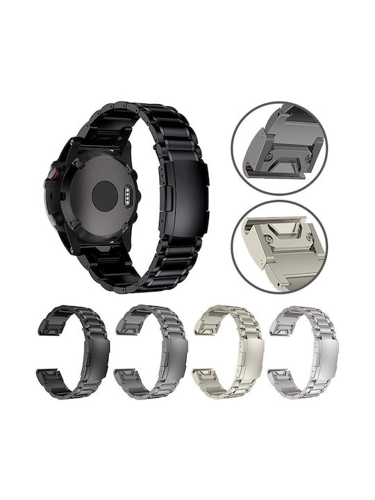 Garmin 26mm Πέντε Χάντρες Κράμα Τιτανίου Αγκράφα Μεταλλικό Λουράκι Γρήγορης Απελευθέρωσης Ασημί Garmin 26mm Πέντε Χάντρες Κράμα Τιτανίου Αγκράφα Μεταλλικό Λουράκι Γρήγορης Απελευθέρωσης Ασημί