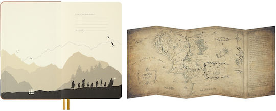 Moleskine Lord Rings Limited Edition Σημειωματάριο Ριγέ με Σκληρό Εξώφυλλο Πορτοκαλί