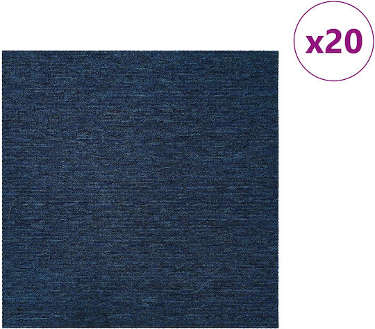 vidaXL Set Plastikböden mit 20 Fliesen M50xP50cm Blau
