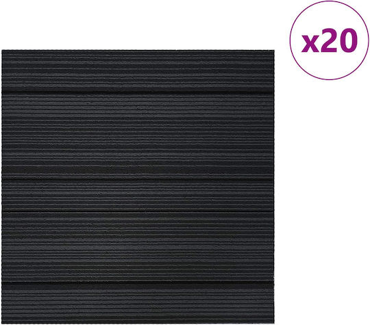vidaXL Set Pardoseală Plastic cu 20 Țigle 50x50 cm Gri
