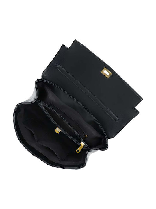 Gallantry Women's Handbag Triple Storage Compartment Shoulder Strap Black
