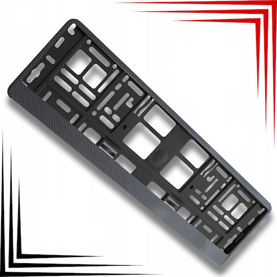 AWParts Car License Plate Frame Plastic 52.5 x 52.5cm Black Carbon 1 Piece