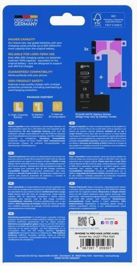 Prio High Capacity Συμβατή Μπαταρία Αντικατάστασης 4700mAh για Apple Iphone 14 Pro Max