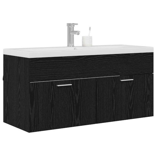 vidaXL Πάγκος χωρίς Νιπτήρα Μ100xΒ38.5xΥ46cm Μαύρη Οξυά
