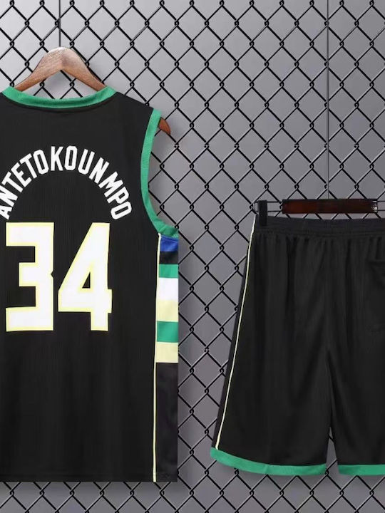 King Мъжки Комплект Баскетбол Antetokounmpo Черен