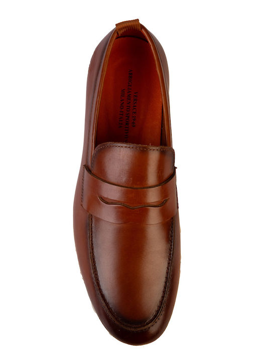 Δερμάτινα Ανδρικά Loafers σε Ταμπά Χρώμα