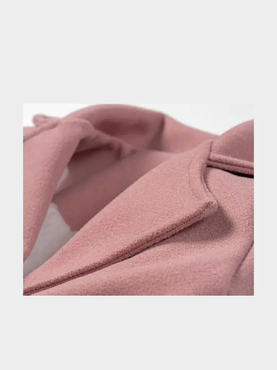 Kids Long Coat with Lining Pink