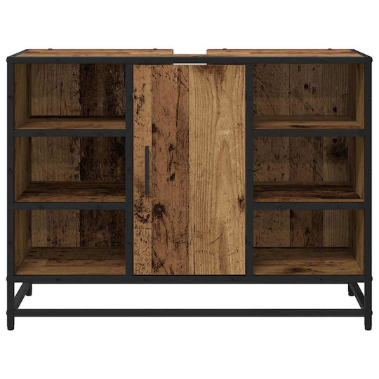 vidaXL Waschtisch mit Waschbecken L80xB33xH60cm Coffee