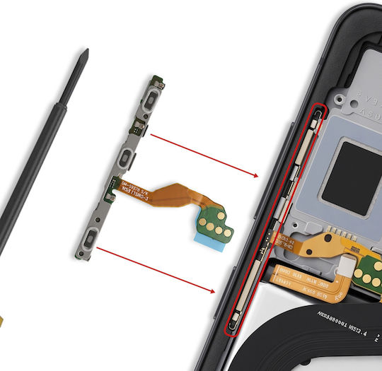 Clappio Replacement Power Volume Button Flex Cable Galaxy S25 Edge Grey