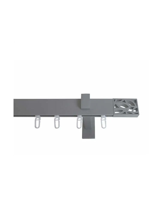 Genkovski One-Way Metallic Curtain Track in Silver Colour 160cm
