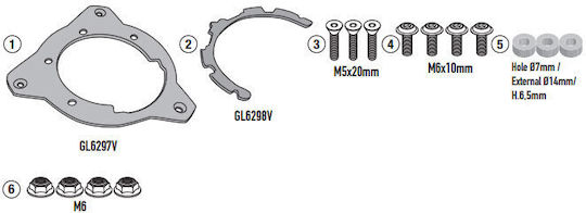 Kappa Flange Βάση Στήριξης Tanklock Bmw R 1300 R R 1300 Rs 25-26 Bf99k