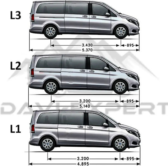 Autodachträger Mercedes W639 W447 Vito Viano Kurz L1 Chrom Solid