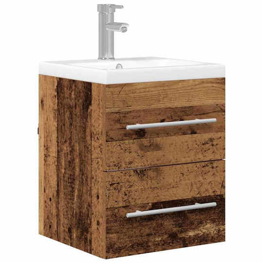 vidaXL Шкаф без Мивка със Огледало Д41xШ38.5xВ48см Old Wood