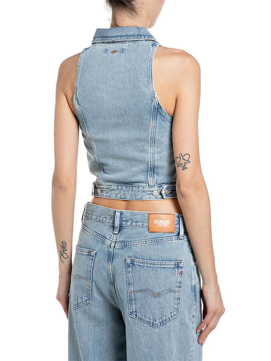 Replay Damen Jean Jacke Blau