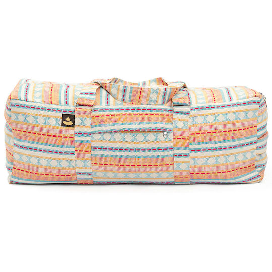 Bodhi Yoga Kit Mat Bag Ethno Yoga Mat Carry Bag Cotton Apricot Light Blue Dimensions 63cm X 20cm X 23cm
