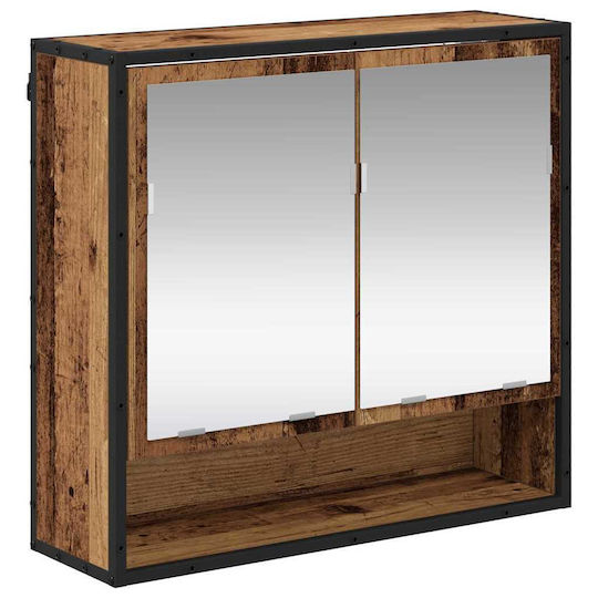 vidaXL Blat cu Lavoar, Oglindă & Coloană L80xW33xH60cm Coffee
