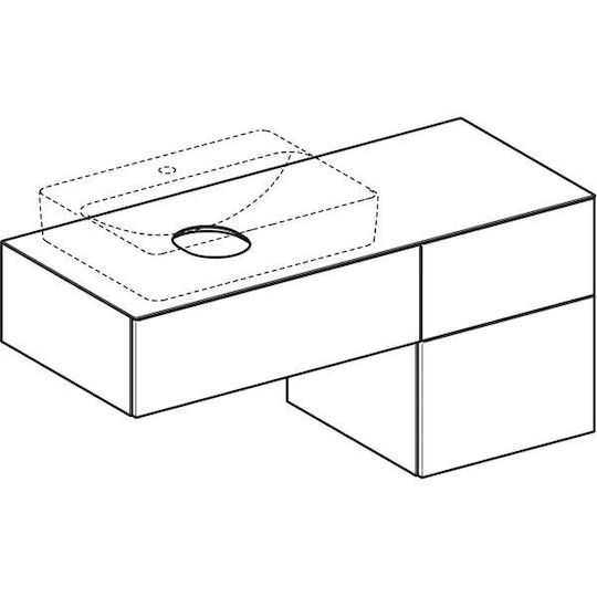 Geberit VariForm Πάγκος χωρίς Νιπτήρα Μ120xΒ51xΥ55cm Κερασί