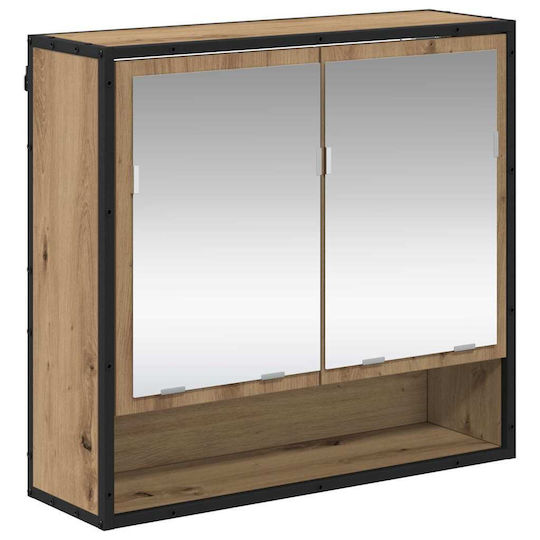 vidaXL Vanity Unit Without Sink with Mirror & Column M35xL37.5xH166cm Artisan Oak