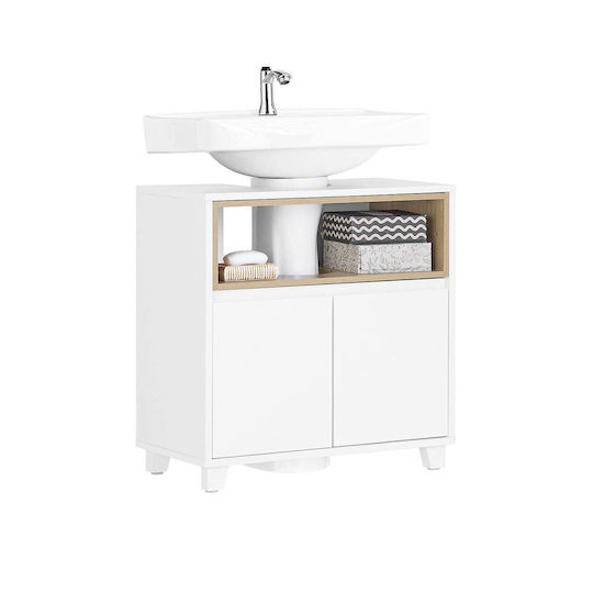 SoBuy Πάγκος με Νιπτήρα Μ60xΒ30xΥ61cm White