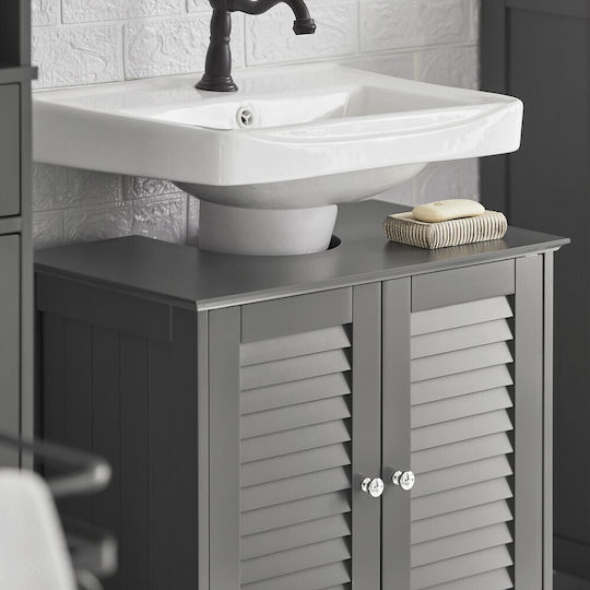 SoBuy Waschtisch mit Waschbecken L60xB35xH58cm Gray