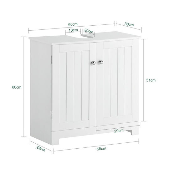 SoBuy Blat fără Lavoar L29xW29xH60cm Alb