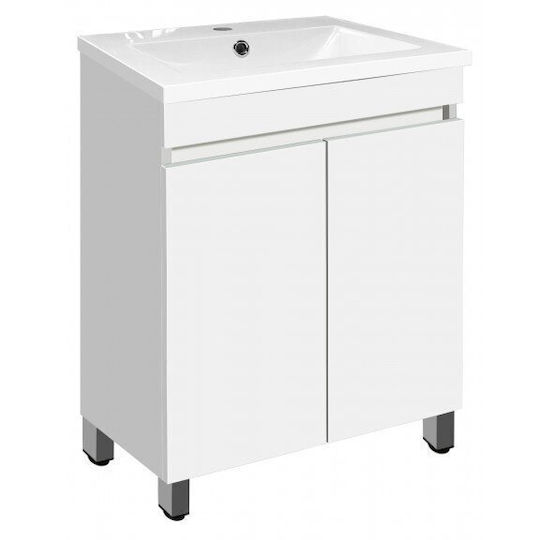 Inter Ceramic Πάγκος με Νιπτήρα Μ50xΒ39xΥ81cm Λευκός