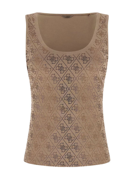 Damen Bluse Ärmellos Walnut Shell