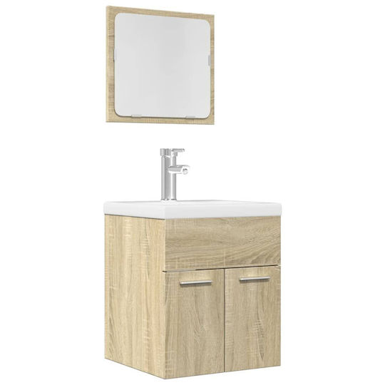 vidaXL Countertop without Sink with Mirror L41xW46xH38.5cm Coffee