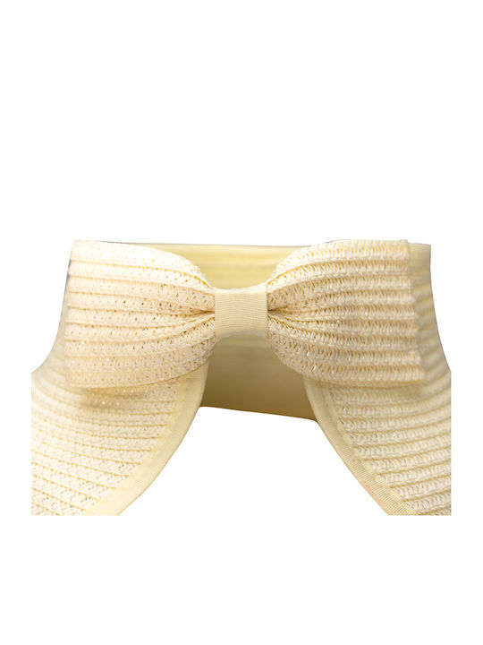 Brims and Trims Γυναικείο Ψάθινο Καπέλο Visor Εκρού