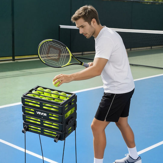Vevor Tennis Pickleball Ball Collection Basket Wheels Capacity 80 Balls Wqsnljsltg80ylubk001v0